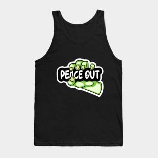 Hulk Hand grabbing Peace out text Tank Top